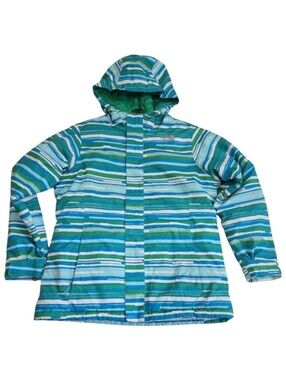 The North Face Kids Striped Raincoat - Blue and Green